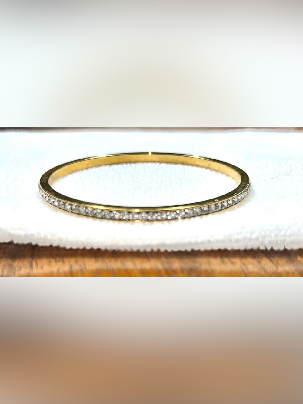Vintage Swarovski Gold Plated Crystal Bangle Bracelet - Excellent Condition